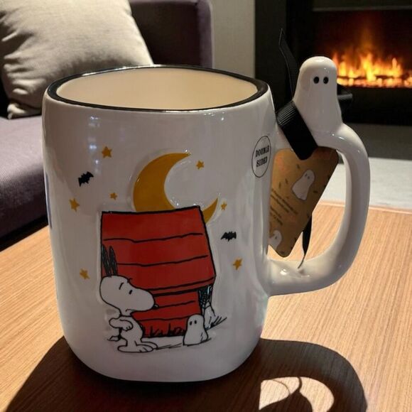 Peanuts X Rae Dunn Ghosts "BOO!" Double Sided SNOOPY Mug Halloween Collectible - Picture 1 of 4